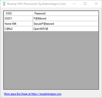 Backup WiFi Passwords